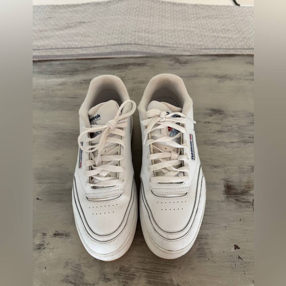 Reebok Club C Extra Platform Sneakers White/Blue - Picture 9 of 12